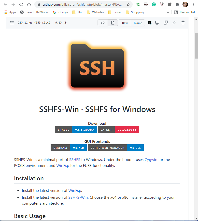 SSHFS-Win - Download Page - Mounting SSH Folders In Windows