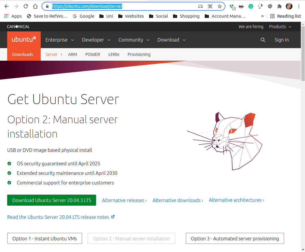 Ubuntu Server Download Page - Create a Ubuntu Startup USB