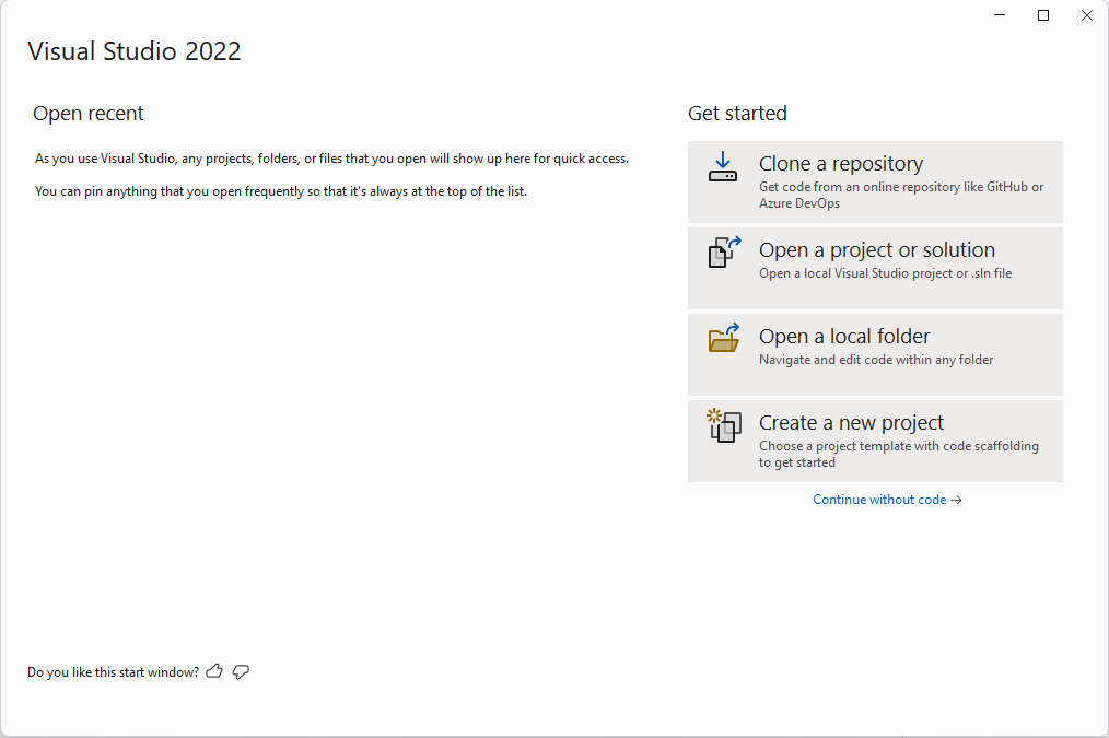 Visual Studio Create New Project